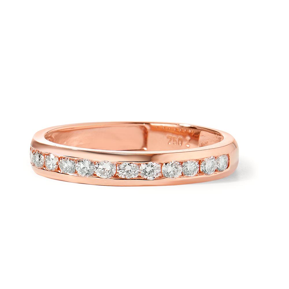Memory ring 750/18K rødguld Diamant 0.50 ct, 15 Sten , w-si