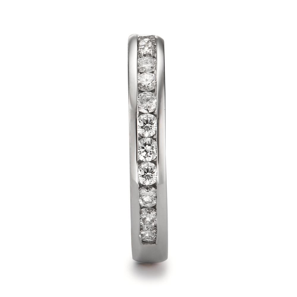 Memory ring 750/18K hvidguld Diamant 0.51 ct, 15 Sten , w-si
