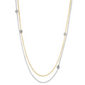 Collier 750/18K hvidguld, 750/18K guld Diamant 0.16 ct, 5 Sten , w-si 42-45 cm