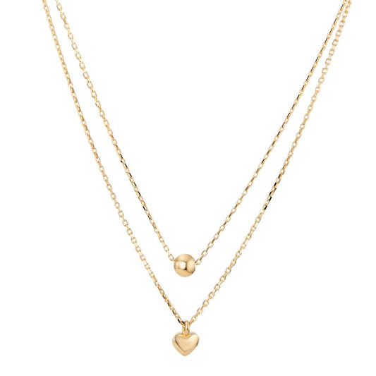 Collier 585/14K guld Hjerte 42-45 cm