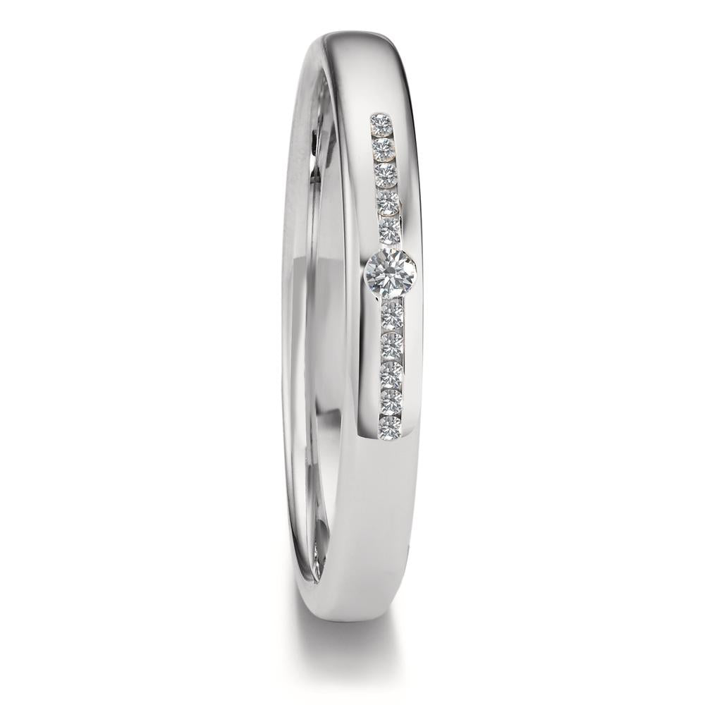 Partnerringe 750/18K hvidguld Diamant 0.08 ct, 11 Sten , tw-vsi