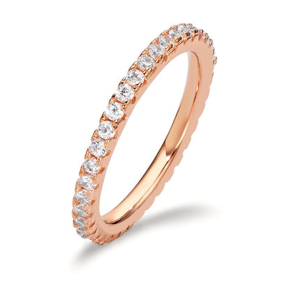 Memory ring Sølv Zirconia rose forgyldt