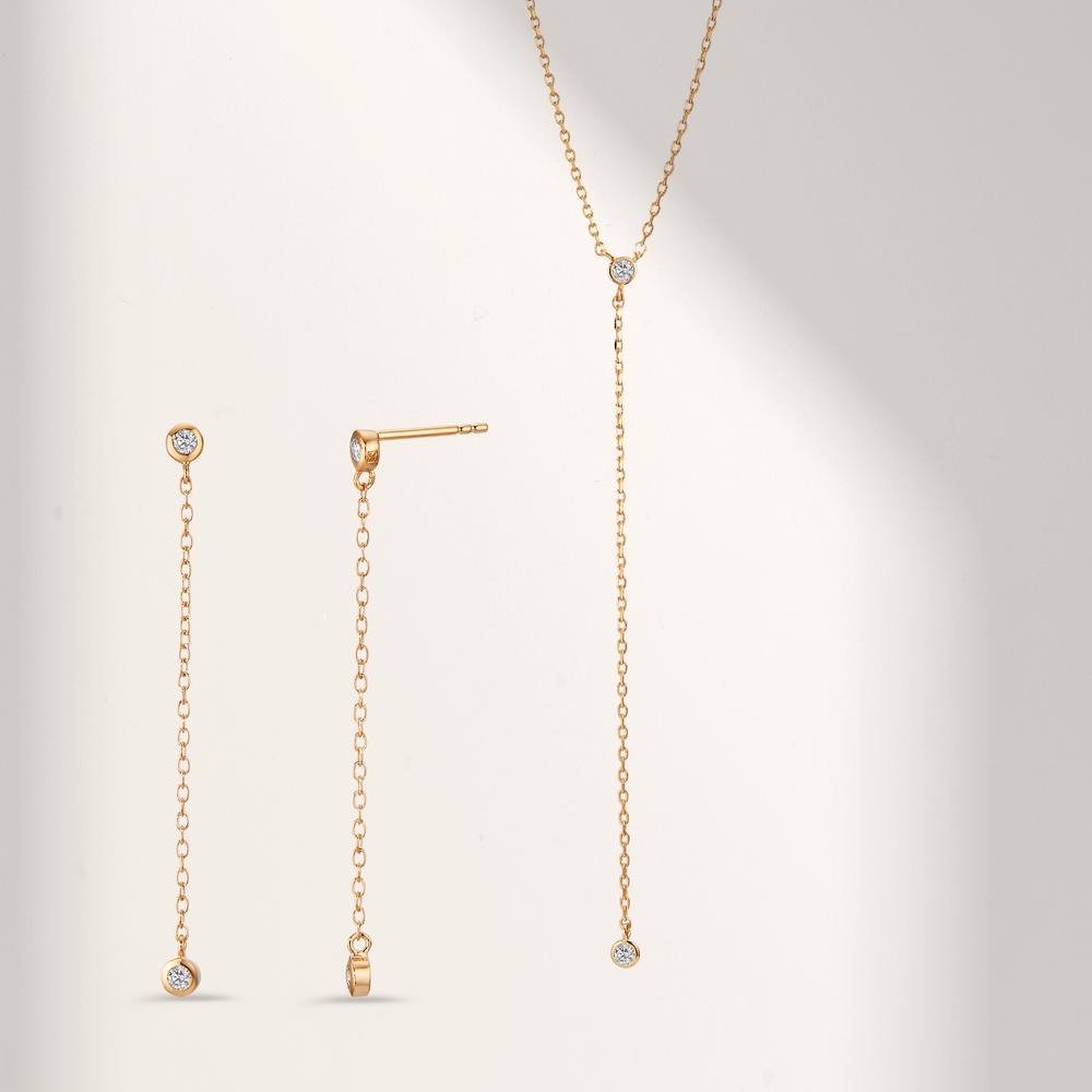 Øreringe Bronze Zirconia 4 Sten forgyldt