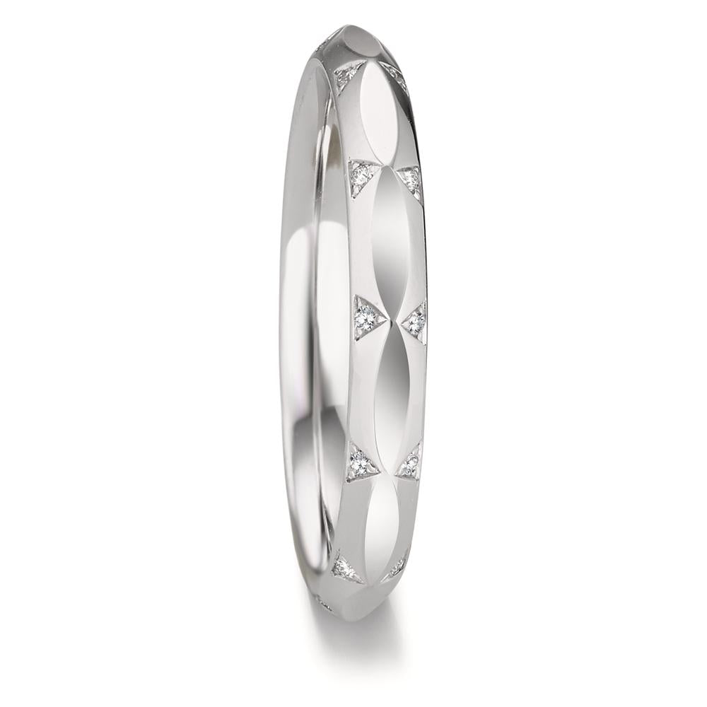 Partnerringe 750/18K hvidguld Diamant 0.072 ct, 24 Sten , w-vsi