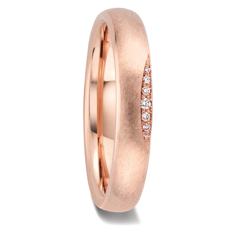 Partnerringe 750/18K roseguld Diamant 0.032 ct, 7 Sten , w-si