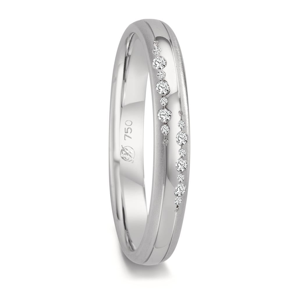 Partnerringe 750/18K hvidguld Diamant 0.064 ct, 14 Sten , w-vsi