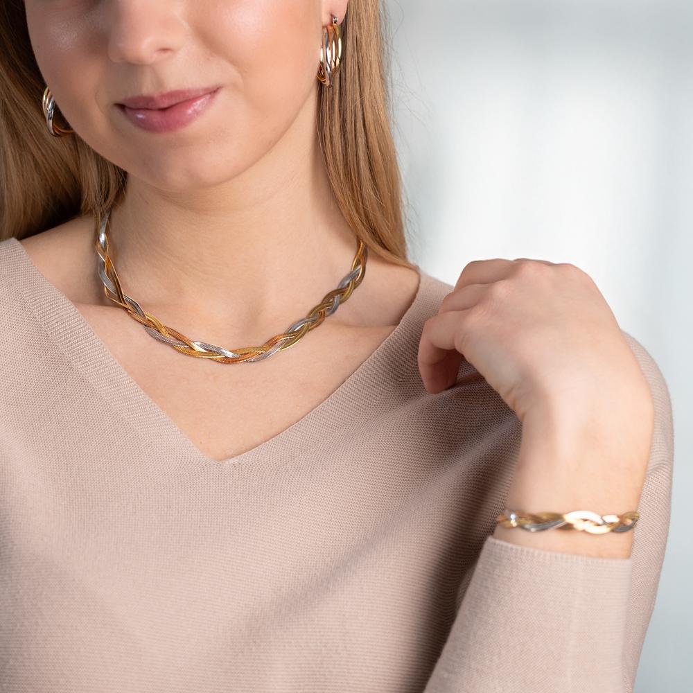 Armbånd Rustfrit stål tricolor tricolor 18-21 cm