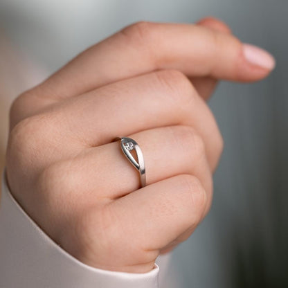 Ringe 375/9K hvidguld Zirconia