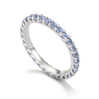 Memory ring 750/18K hvidguld Tanzanit 1.20 ct, 30 Sten