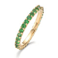 Memory ring 750/18K guld Granat grøn , 1.20 ct, 30 Sten