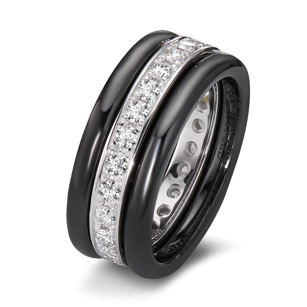 Ringe 750/18K hvidguld, Keramik Diamant 1 ct, 25 Sten , [Brillant]