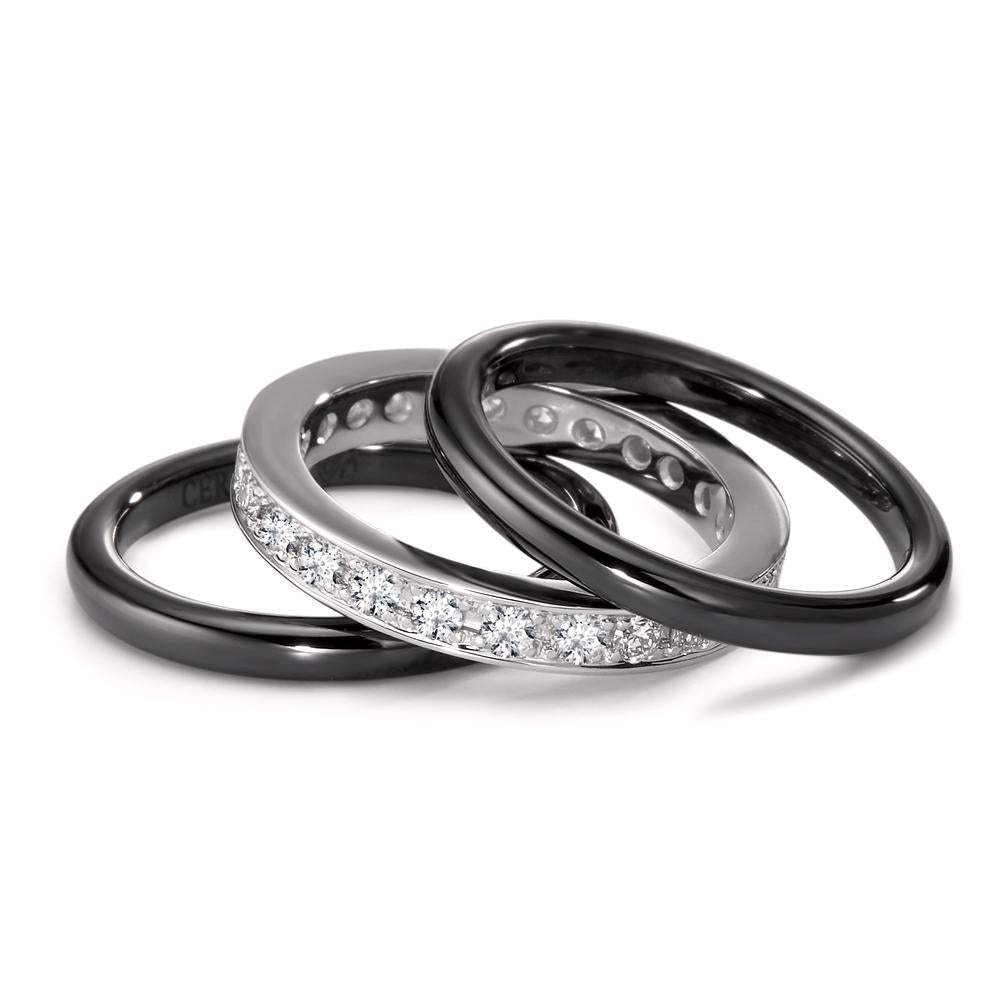 Ringe 750/18K hvidguld, Keramik Diamant 1 ct, 25 Sten , [Brillant]