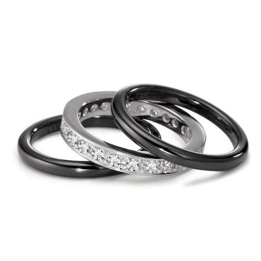 Ringe 750/18K hvidguld, Keramik Diamant 1 ct, 25 Sten , [Brillant]