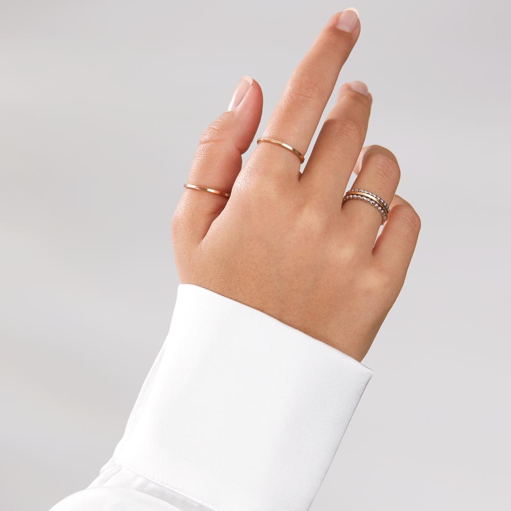 Ringe 585/14 K rødguld, 585/14 K hvidguld, Kulstof