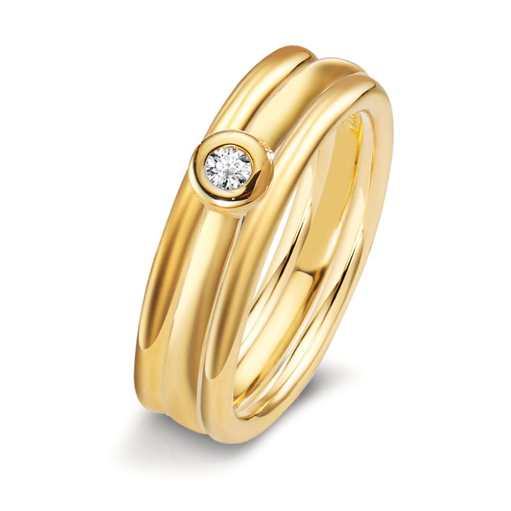 Ringe 750/18K guld Diamant hvid , 0.03 ct, w-si