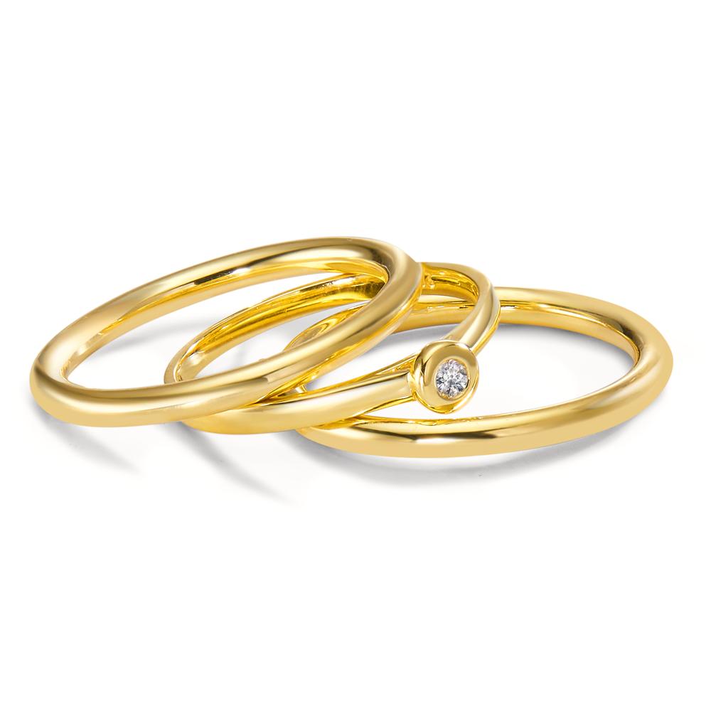 Ringe 750/18K guld Diamant hvid , 0.03 ct, w-si