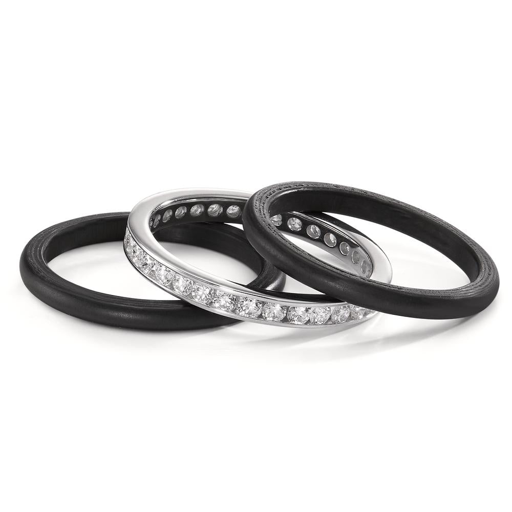 Ringe 750/18K hvidguld, Kulstof Diamant 1 ct, 28 Sten , w-si