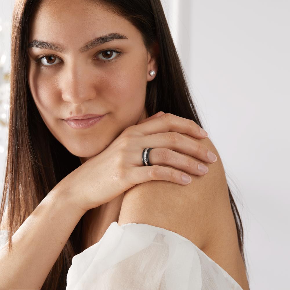 Ringe 750/18K hvidguld, Kulstof Diamant 1 ct, 28 Sten , w-si