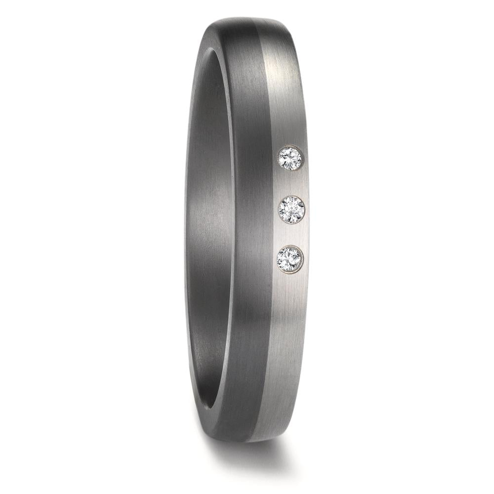 Partnerringe 999 tantal, 950 platin Diamant 0.03 ct, 3 Sten , w-si