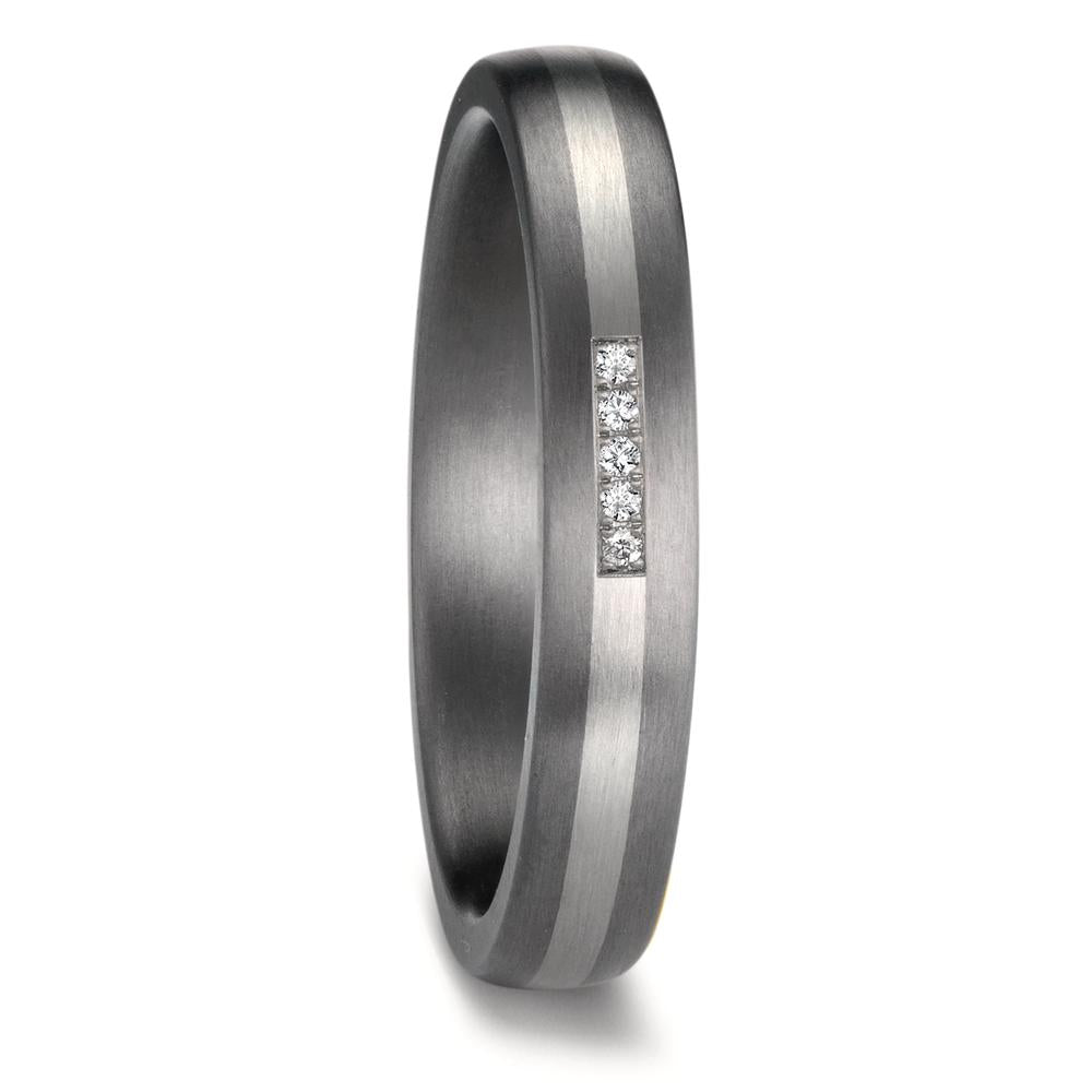 Partnerringe 999 tantal, 950 platin Diamant 0.017 ct, 5 Sten , w-si
