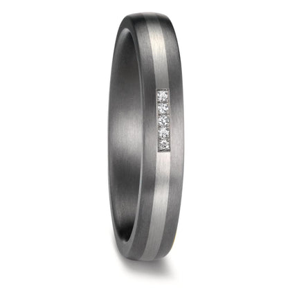 Partnerringe 999 tantal, 950 platin Diamant 0.017 ct, 5 Sten , w-si
