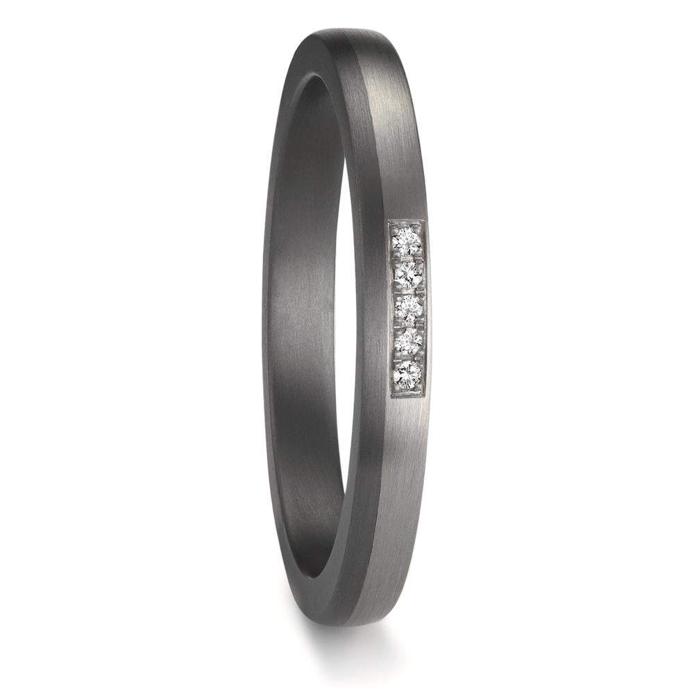 Partnerringe 999 tantal, 950 platin Diamant 0.035 ct, 5 Sten , w-si