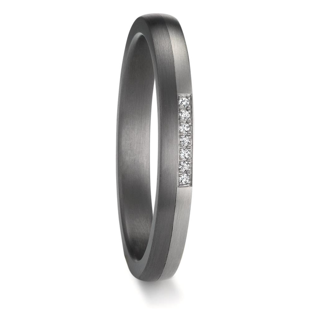 Partnerringe 999 tantal, 950 platin Diamant 0.025 ct, 7 Sten , w-si
