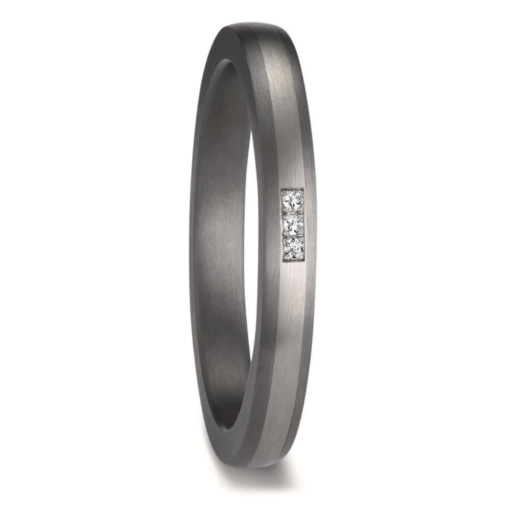 Partnerringe 999 tantal, 950 platin Diamant 0.01 ct, 3 Sten , w-si