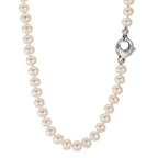 Collier 750/18K hvidguld Ferskvands kulturperle hvid, 5.5 mm 46 cm
