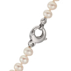 Collier 750/18K hvidguld Ferskvands kulturperle hvid, 5.5 mm 46 cm