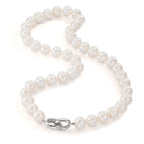 Collier Sølv rhodineret Ferskvands kulturperle hvid, 12 mm 50 cm
