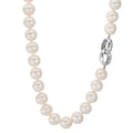 Collier Sølv rhodineret Ferskvands kulturperle hvid, 12 mm 50 cm