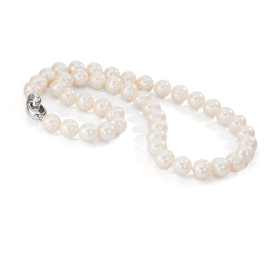 Collier Sølv rhodineret Ferskvands kulturperle hvid, 12 mm 50 cm