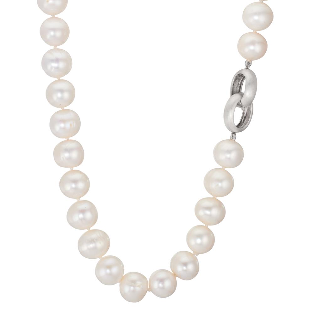 Collier Sølv Ferskvands kulturperle hvid, 12 mm 50 cm