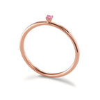 Indsæt ring Sølv Zirconia lyserød , 2 mm rose forgyldt