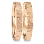Partnerringe 750/18K roseguld Diamant 0.026 ct, 13 Sten , w-vsi