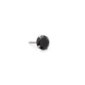Ørestik 1 stk Sølv Zirconia sort Ø7 mm