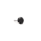 Ørestik 1 stk Sølv Zirconia sort Ø7 mm