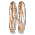 Partnerringe 750/18K hvidguld, 750/18K roseguld