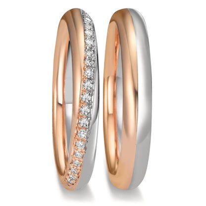 Partnerringe 750/18K hvidguld, 750/18K roseguld