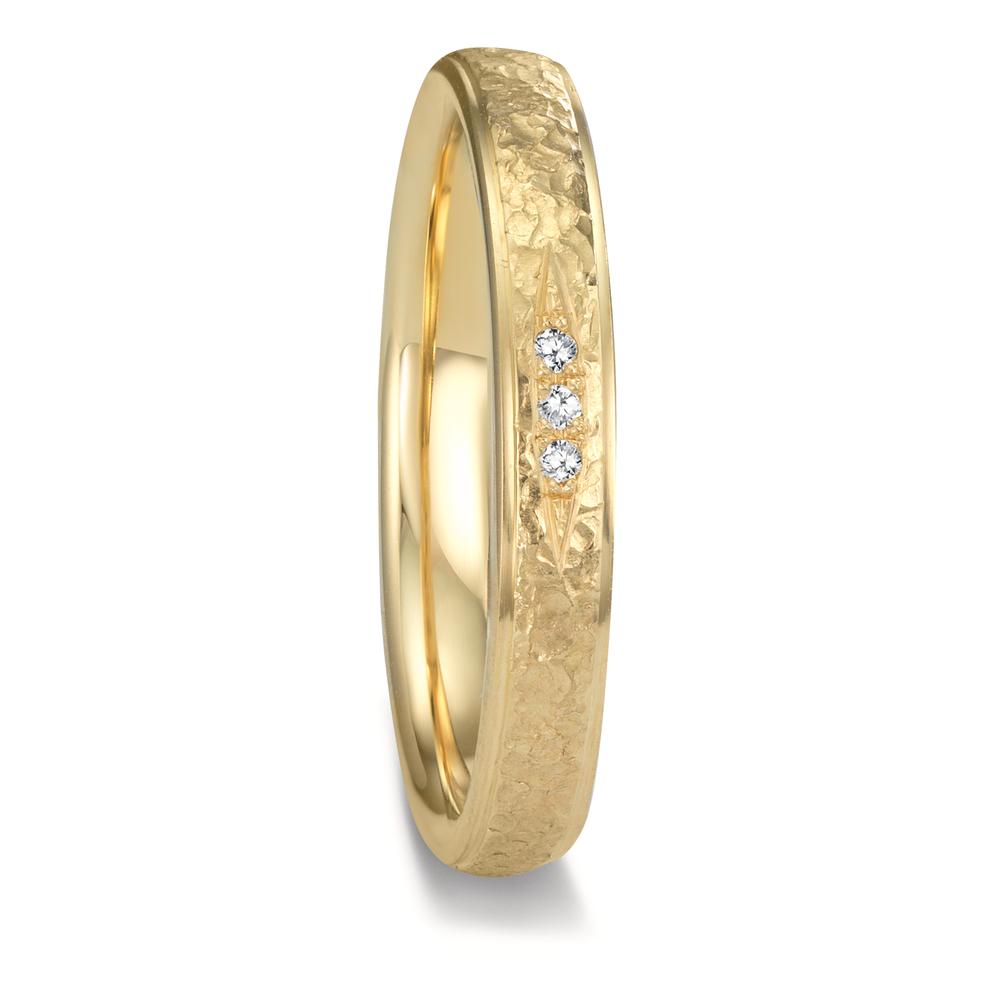 Partnerringe 750/18K guld Diamant 0.015 ct, 3 Sten , tw-vsi