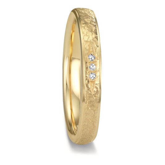 Partnerringe 750/18K guld Diamant 0.015 ct, 3 Sten , tw-vsi