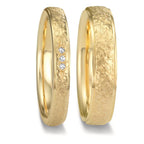 Partnerringe 750/18K guld Diamant 0.015 ct, 3 Sten , tw-vsi
