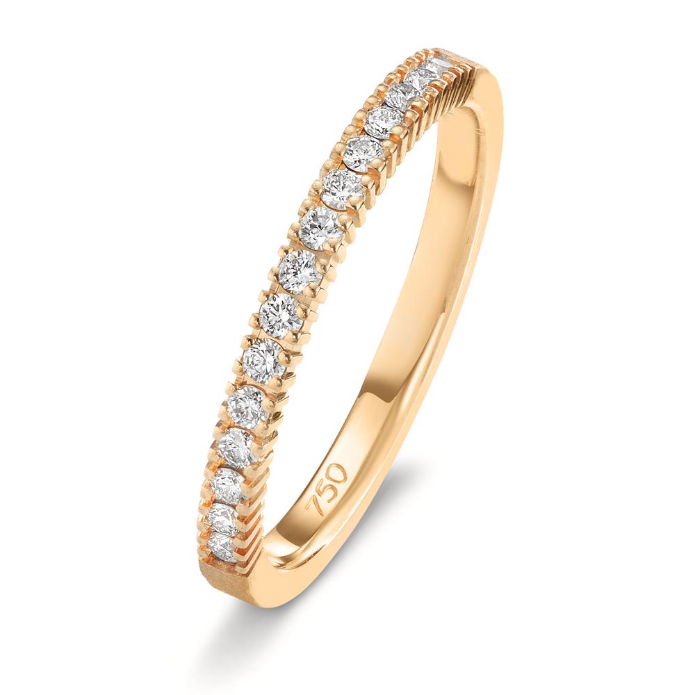 Partnerringe 750/18K roseguld Diamant 0.225 ct, 15 Sten , w-si