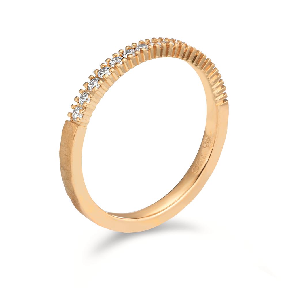 Partnerringe 750/18K roseguld Diamant 0.225 ct, 15 Sten , w-si