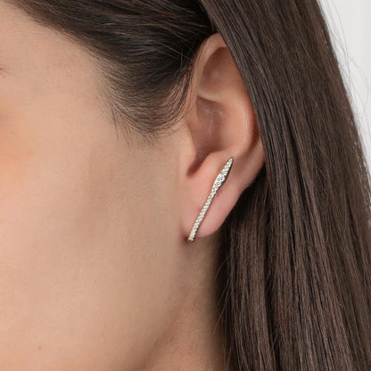 Øreringe Sølv Zirconia 44 Sten gul