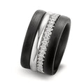 Ring sæt 750/18K hvidguld, Kulstof Zirconia