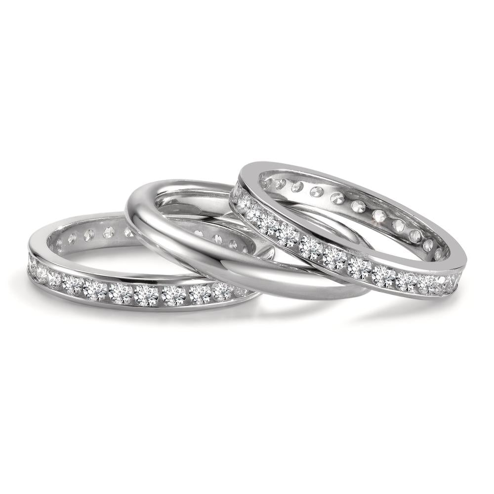 Ring sæt 750/18K hvidguld Zirconia
