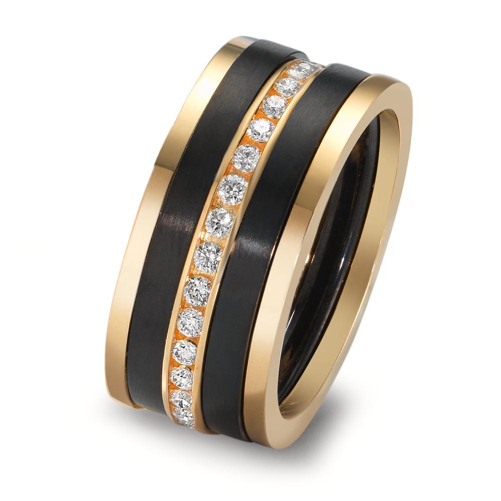 Ring sæt 750/18K guld, Titanium Diamant 0.50 ct, w-si