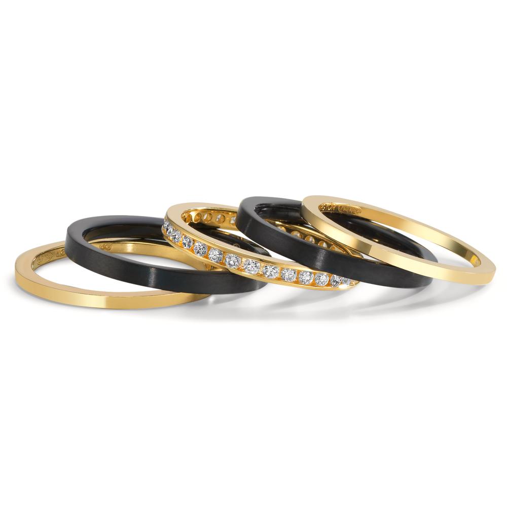 Ring sæt 750/18K guld, Titanium Diamant 0.50 ct, w-si